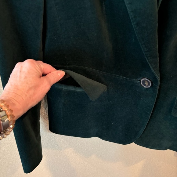 Talbots Velveteen Blazer in Green, size 4, Holidays, Party, Events, Classic - Picture 4 of 10